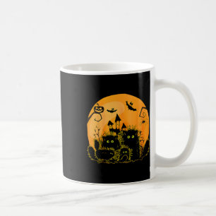 Taza De Café Gato Negro Calabaza Luna Halloween Disfraces Cat L