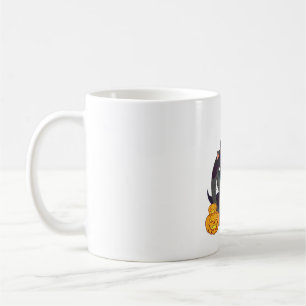 Taza De Café Gato negro con camiseta de Halloween de Jack O Lan