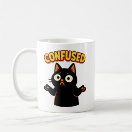 Taza De Café Gato negro confuso