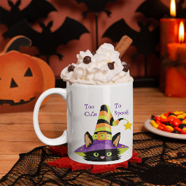 Taza De Café Gato negro de bruja de Halloween personalizado