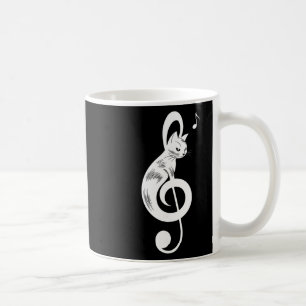 Taza De Café Gato negro de clave de sol Kit de música gatito No