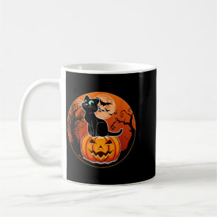 Taza De Café Gato Negro de Halloween Lindo Sombrero de Bruja Ca