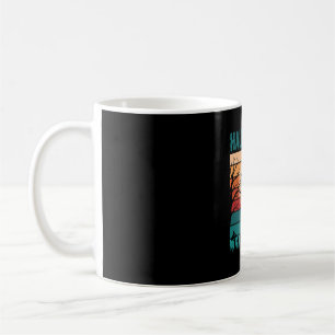Taza De Café Gato Negro De Halloween Luna Cementerio Retro Vect