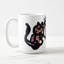 Taza De Café gato negro de Halloween y cuervo
