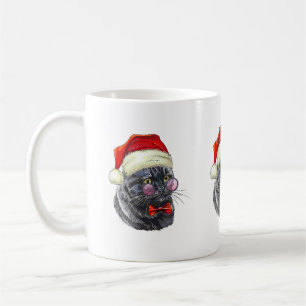 Taza De Café Gato negro de Navidad