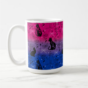 Taza De Café Gato negro del orgullo bisexual - brujería mística
