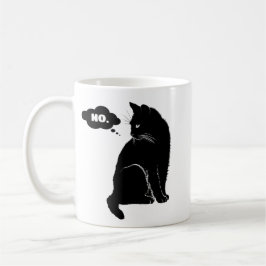 Taza De Café Gato Negro Dice No – Graciosa Mamá de Gato