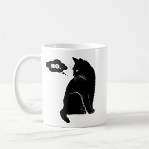 Taza De Café Gato Negro Dice No – Graciosa Mamá de Gato 