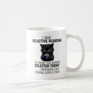 Taza De Café Gato Negro Divertido Minimalista Humor de Compañer