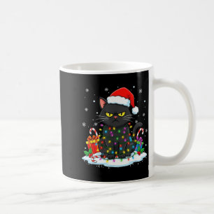 Taza De Café Gato Negro Divertido Navidad Para Hombres Mujeres 