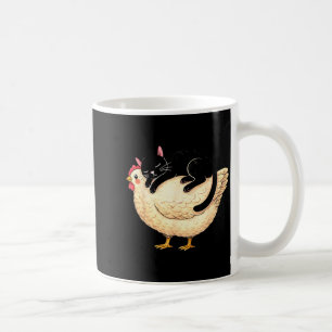 Taza De Café Gato negro durmiendo sobre pollo 