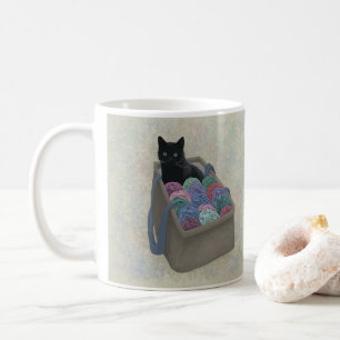 Taza De Café Gato negro en bolsa de hilo