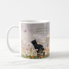 Taza De Café Gato negro en flores