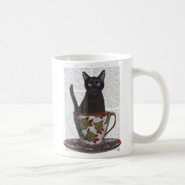 Taza De Café Gato negro en la televisión (Derecha)