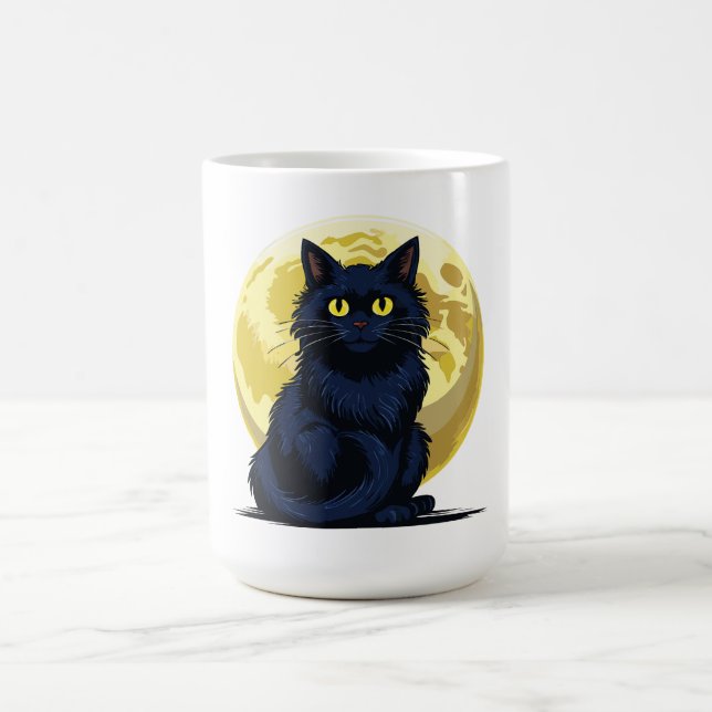 Taza De Café Gato negro enojado (Centro)