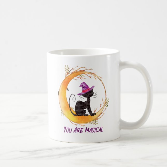 Taza De Café Gato negro - Eres mágico (Derecha)