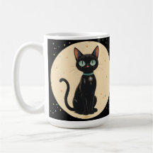 Gato negro futurista atómico Luna