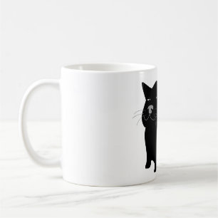 Taza De Café gato, negro, grande, gordo