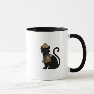 Taza de café gato negro guerrero