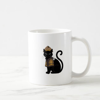 Taza de café gato negro guerrero