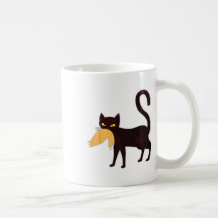 Taza De Café Gato negro Kamala Harris con sarcástico de pelo de