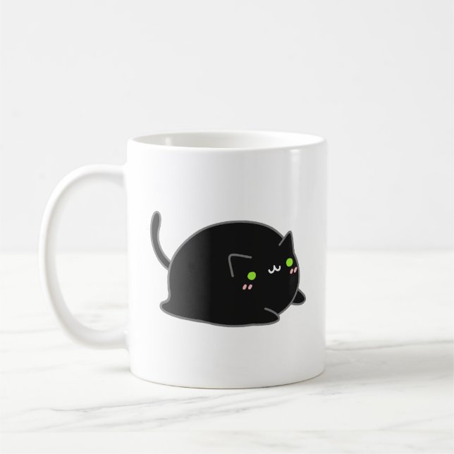 Taza De Café Gato negro kawaii (Izquierda)