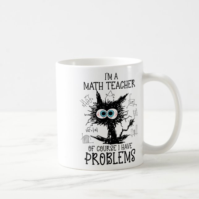 Taza De Café Gato Negro Kitty Soy Maestra De Matemáticas Por Su (Derecha)