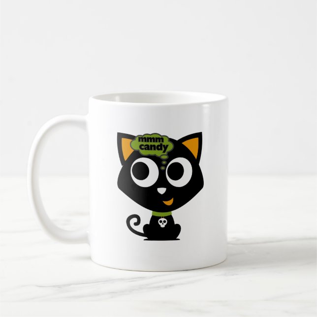 Taza De Café Gato negro Mmm Candy Halloween (Izquierda)