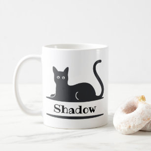 Taza De Café Gato negro monocroma