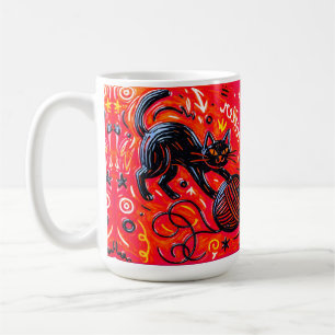 Taza De Café Gato negro naranja