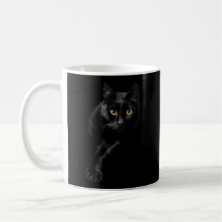Taza De Café Gato negro ojos amarillos