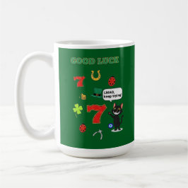 Taza De Café Gato negro sarcástico y amuletos de la suerte