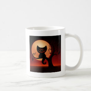 Taza De Café Gato negro sonriente y caprichoso
