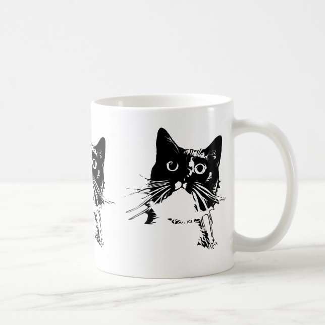 Taza De Café Gato negro Taza-Menor (Derecha)