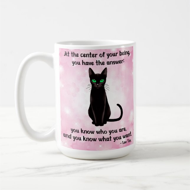 Taza De Café Gato negro Wisdome - Flores de cerezo (Izquierda)