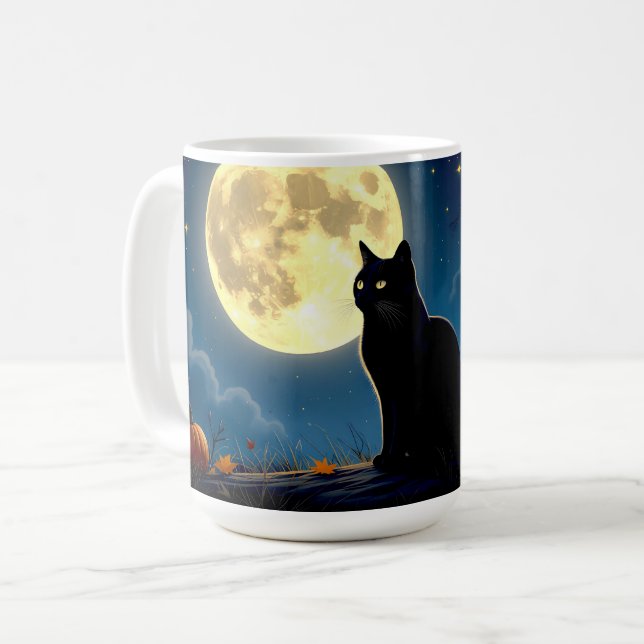 Taza De Café Gato negro y calabazas (Anverso izquierdo)
