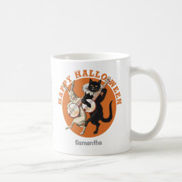 Taza De Café Gato negro y conejo roguayo CC1053 Halloween