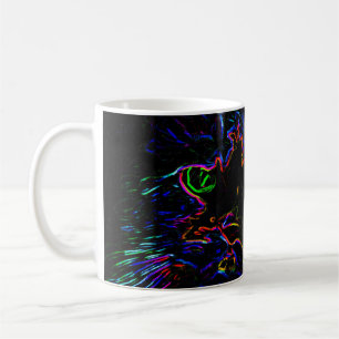 Taza De Café Gato Neon Glow