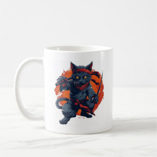 Taza De Café Gato Ninja Sigilo