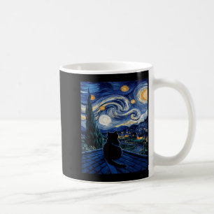 Taza De Café Gato Noche Estrellada Van Gogh Gato para Gato Aman