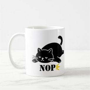 Taza De Café Gato NOPE Divertido para Amantes de Gatos