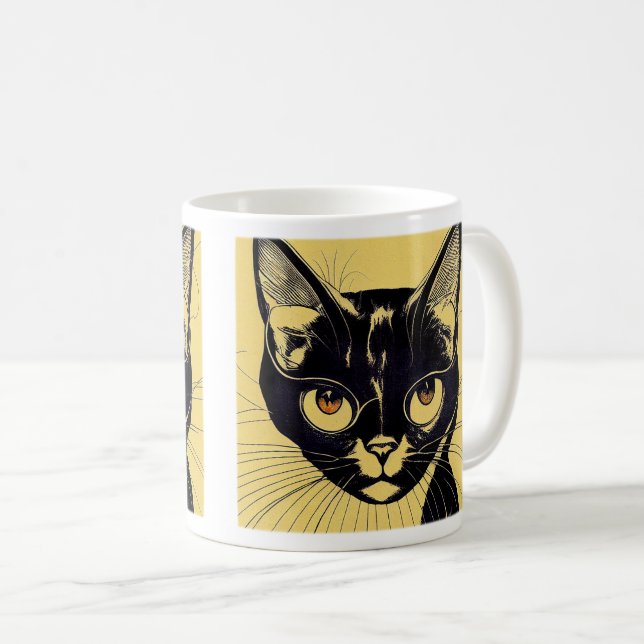 Taza De Café Gato Nouveau Classic Mug de 11 onzas (Anverso derecho)