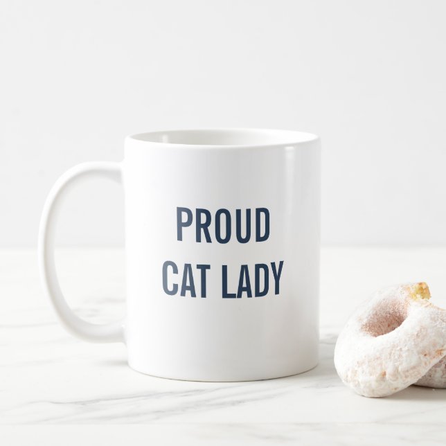Taza De Café Gato orgulloso Lady Blue Cat (Con donut)