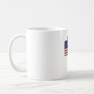 Taza De Café Gato Patriótico Bandera Americana Diseño Vectorial