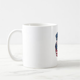 Taza De Café Gato Patriótico y Diseño de Vector Vintage de Unic