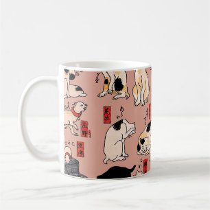 Taza De Café Gato Patrón Ukiyo-e Japonés Antiguo: Kuniyoshi