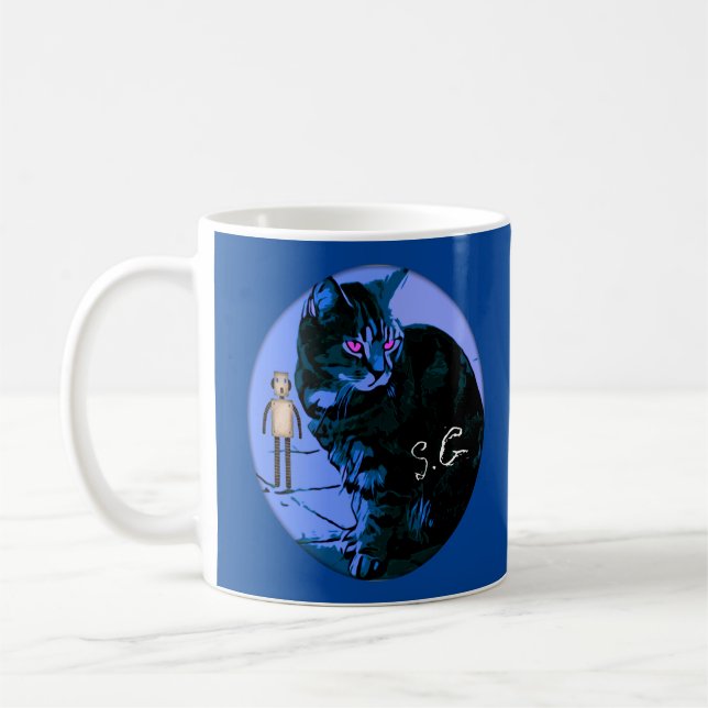 Taza De Café Gato perdido en el juego de la aventura  (Izquierda)