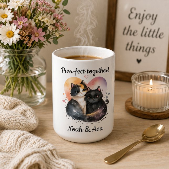 Taza De Café Gato perfecto juntos Kitty  (Subido por el creador)
