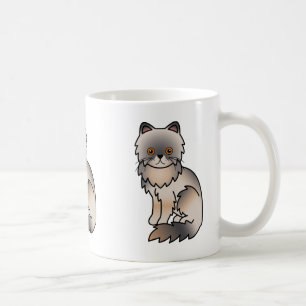 Taza De Café Gato Persa Azul Crema Con Ojos De Cobre