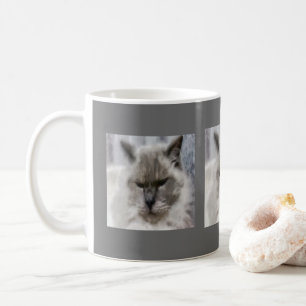 Taza De Café Gato persa blanco en acuarela